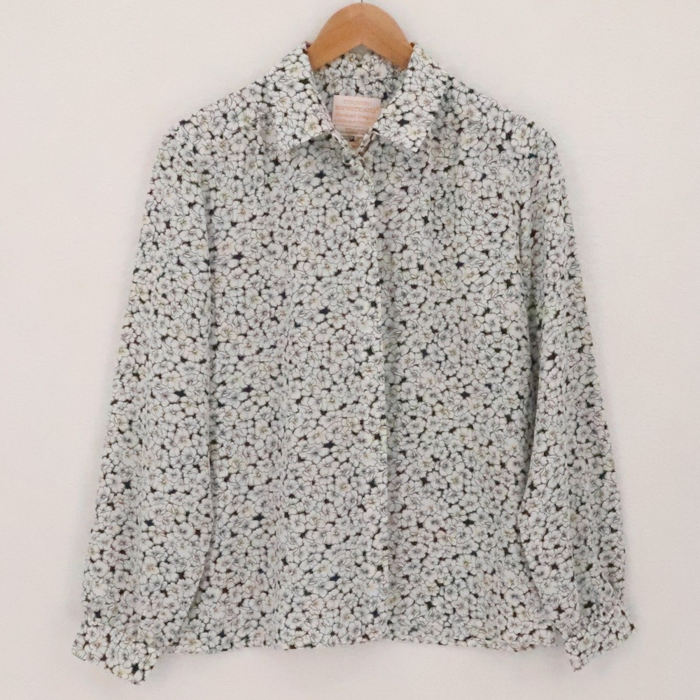 Vintage80s Pendleton Country Sophisticates Floral Top Size 14 Cottage USA Made